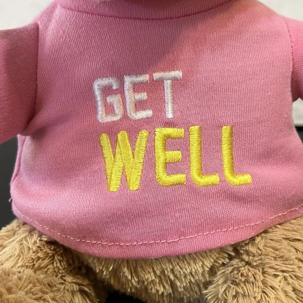 Gund Brown Teddy Bear Pink GET WELL Shirt Gift